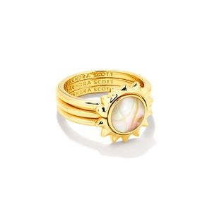 Sienna Gold Sun Ring Set in Iridescent Abalone